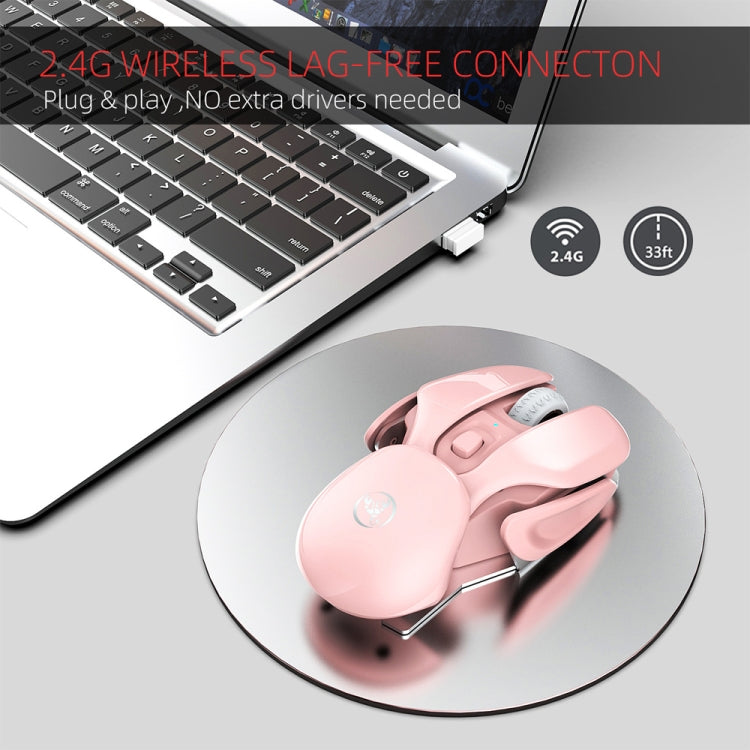 Mouse wireless T37 rosa silenzioso, 1600 DPI regolabili - immagine 11