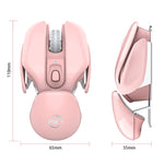 Mouse wireless T37 rosa silenzioso, 1600 DPI regolabili - immagine 5