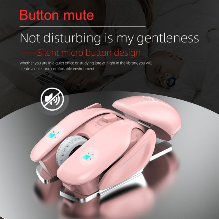 Mouse wireless T37 rosa silenzioso, 1600 DPI regolabili - immagine 9