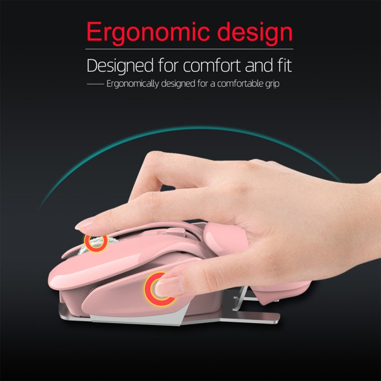 Mouse wireless T37 rosa silenzioso, 1600 DPI regolabili - immagine 10