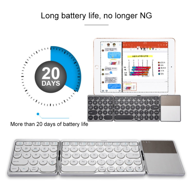Tastiera Bluetooth pieghevole ricaricabile con touchpad - immagine 7