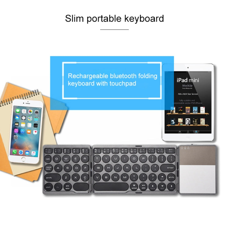 Tastiera Bluetooth pieghevole ricaricabile con touchpad - immagine 9