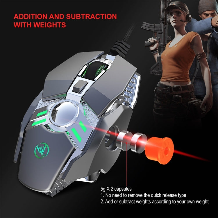 Mouse meccanico programmabile HXSJ J200 7 tasti RGB