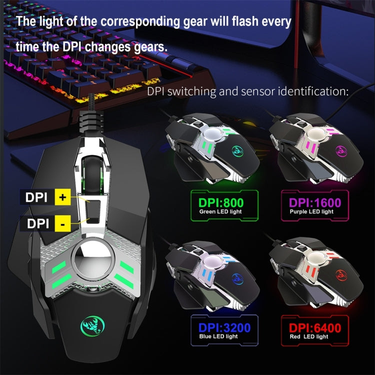 Mouse meccanico programmabile HXSJ J200 7 tasti RGB