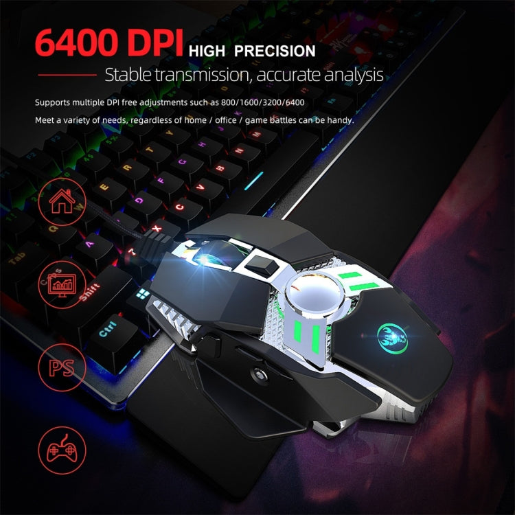 Mouse meccanico programmabile HXSJ J200 7 tasti RGB