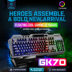 SHIPADOO GK70 Tastiera da gioco RGB traslucida con poggiamano