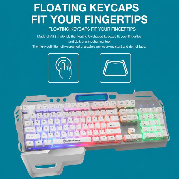 SHIPADOO GK70 Tastiera gaming RGB traslucida cablata