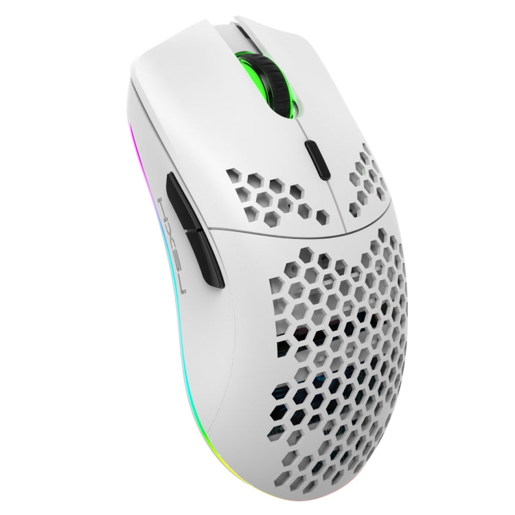 Mouse gaming wireless HXSJ T66 bianco, 7 tasti RGB
