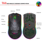 Mouse gaming wireless HXSJ T66 bianco, 7 tasti RGB - immagine 12