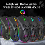 Mouse gaming wireless HXSJ T66 bianco, 7 tasti RGB - immagine 4