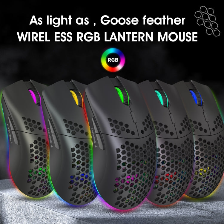 Mouse gaming wireless HXSJ T66 bianco, 7 tasti RGB - immagine 4