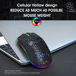 Mouse gaming wireless HXSJ T66 bianco, 7 tasti RGB - immagine 6