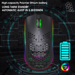Mouse gaming wireless HXSJ T66 bianco, 7 tasti RGB - immagine 7