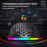 Mouse gaming wireless HXSJ T66 bianco, 7 tasti RGB - immagine 8