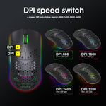 Mouse gaming wireless HXSJ T66 bianco, 7 tasti RGB - immagine 9