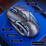 Mouse da gioco cablato YINDIAO G5 3200 DPI RGB 6 tasti