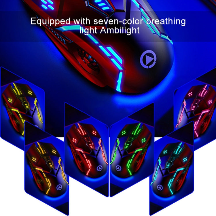 Mouse da gioco cablato YINDIAO G5 3200 DPI RGB 6 tasti