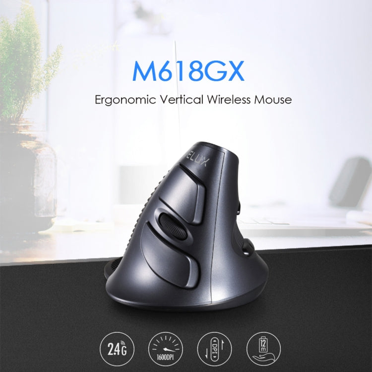 Mouse verticale wireless ergonomico DELUX M618GX 1600 DPI