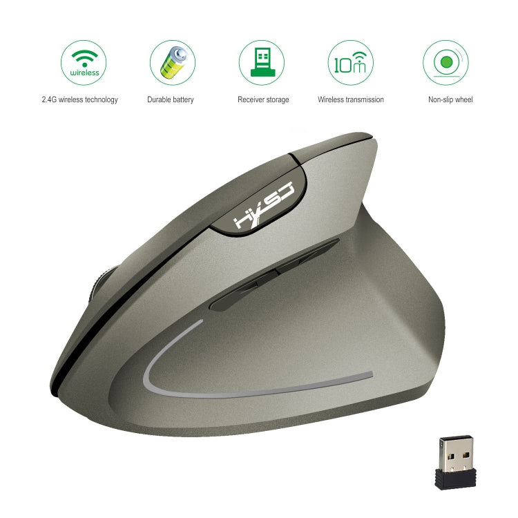 Mouse verticale wireless ergonomico 6 pulsanti, 2400 DPI - immagine 3