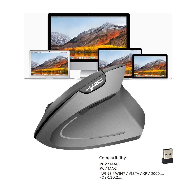Mouse verticale wireless ergonomico 6 pulsanti, 2400 DPI - immagine 8
