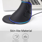Mouse verticale cablato DELUX M618 Plus con DPI regolabili - immagine 6
