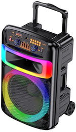 Cassa acustica portatile ricaricabile trolley 12" 40W Luce LED Bluetooth TWS/SD/USB KK-12101