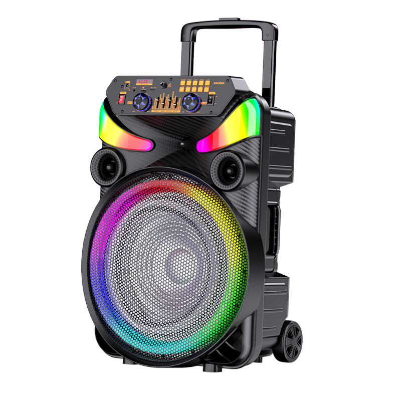 Cassa acustica portatile ricaricabile trolley 15" 40W Luce LED Bluetooth/SD/USB KK-15101