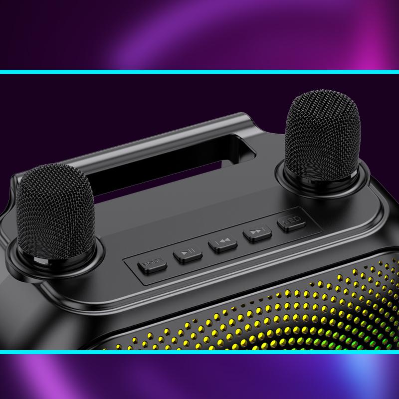 Cassa acustica ricaricabile Bluetooth/USB/Scheda SD/Radio FM con 2 microfoni KK-8103