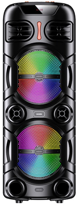 Cassa acustica portatile ricaricabile 2x8" 40W Luce LED Bluetooth/USB KK-8203