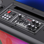 Cassa acustica portatile con tracolla 2x6.5" 30W Luce LED Bluetooth/Radio/USB KSC-1001