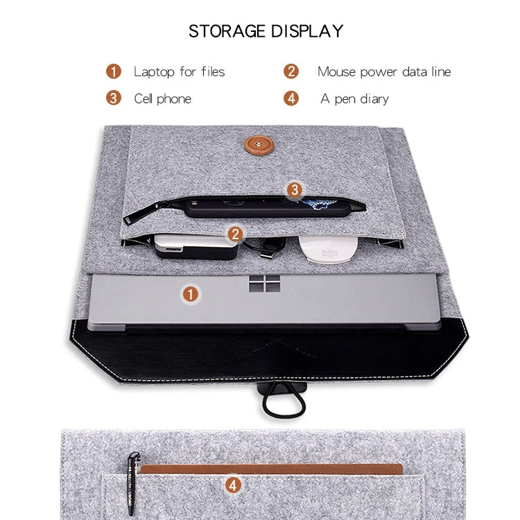 Borsa interna in feltro per laptop 12,5 pollici