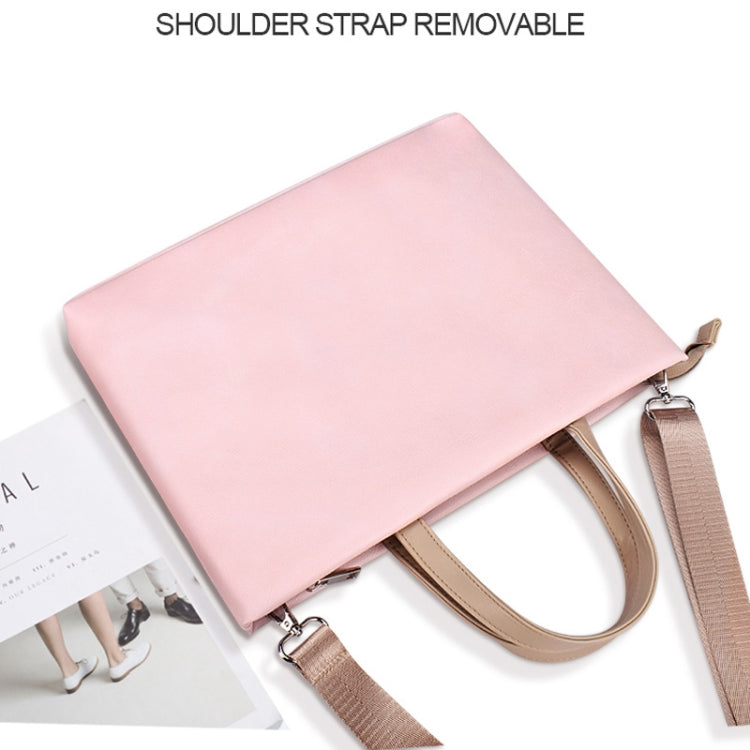 Borsa a tracolla impermeabile in PU per laptop 13,3 pollici rosa - immagine 3