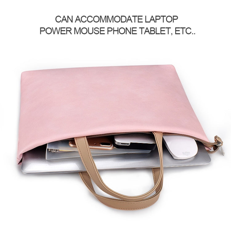 Borsa a tracolla impermeabile in PU per laptop 13,3 pollici rosa - immagine 4