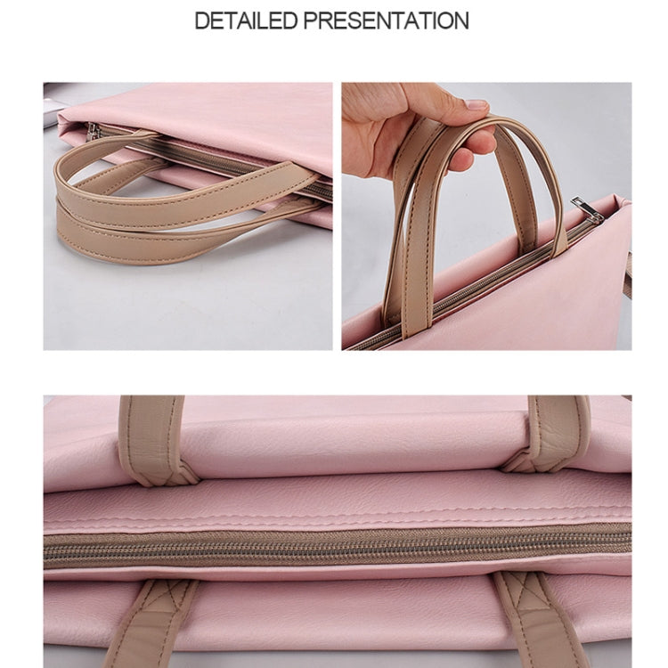 Borsa a tracolla impermeabile in PU per laptop 13,3 pollici rosa - immagine 6