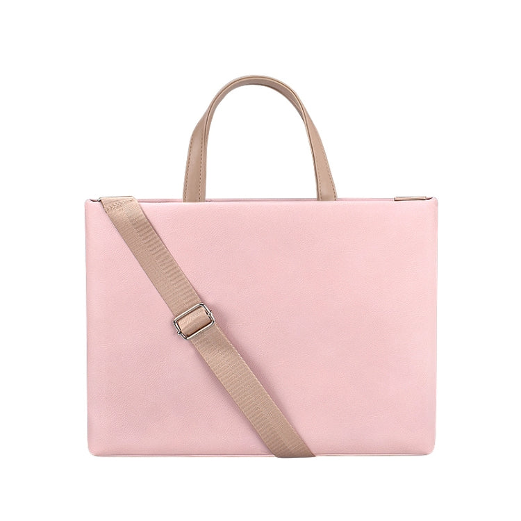 Borsa a tracolla impermeabile in PU per laptop 13,3 pollici rosa