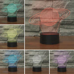 Lampada da tavolo LED 3D colorata a forma di Saturno