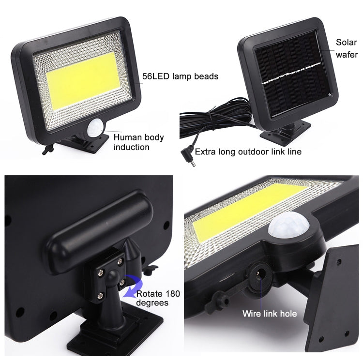 Lampada solare da parete 100 COB con sensore IP65 - immagine 3