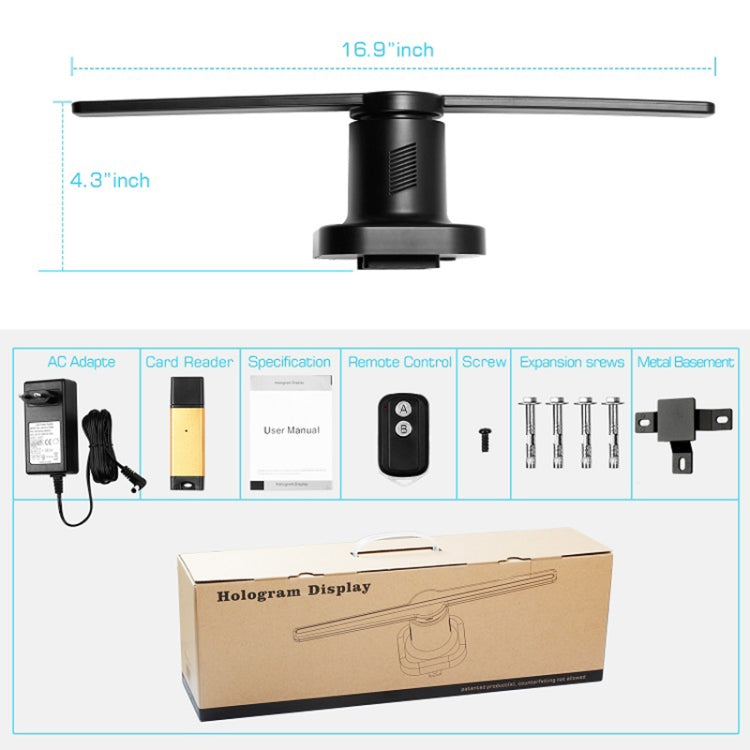 Ventola con display olografico LED 3D, 450 x 224 pixel - immagine 6