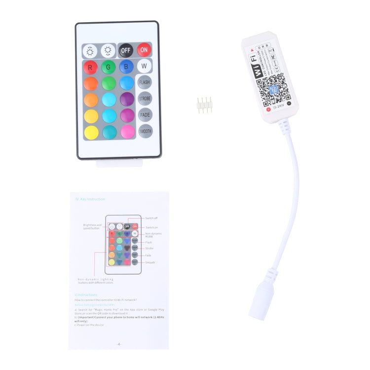 Controller RGB LED Smart WiFi 5-24V con telecomando IR 24 tasti