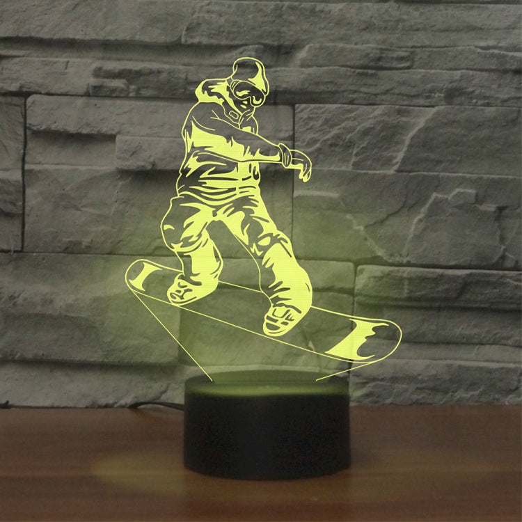 Lampada da tavolo LED 3D Skate Boy touch USB