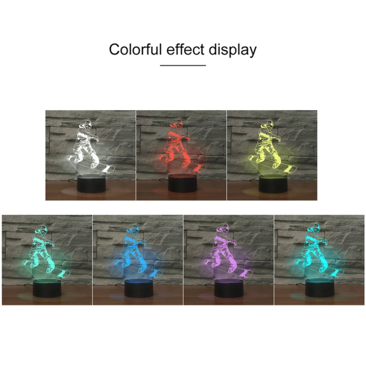 Lampada da tavolo LED 3D Skate Boy touch USB