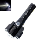 Torcia LED zoomabile T6+XPE impermeabile con ricarica USB