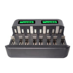 Caricabatterie USB 8 slot con display per batterie AA, AAA, C e D - immagine 2