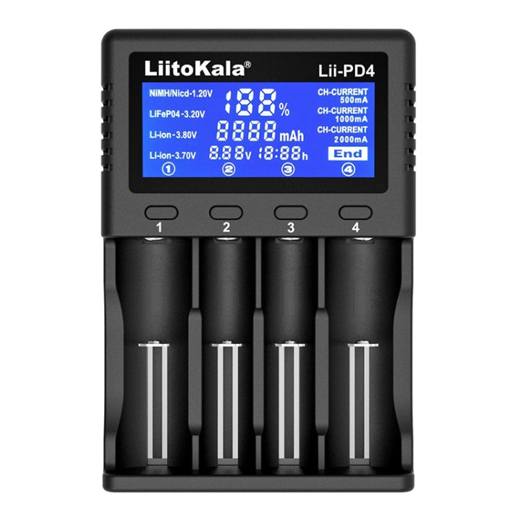 Caricabatterie LiitoKala Lii-PD4 a 4 slot per batterie ricaricabili - immagine 3