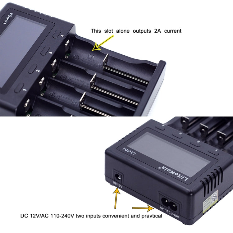 Caricabatterie LiitoKala Lii-PD4 a 4 slot per batterie ricaricabili - immagine 6