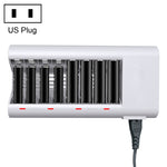Caricabatterie 8 slot per batterie AA e AAA Ni-MH e Ni-Cd
