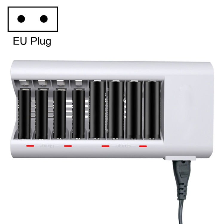 Caricabatterie 8 slot per batterie AA e AAA 100-240V