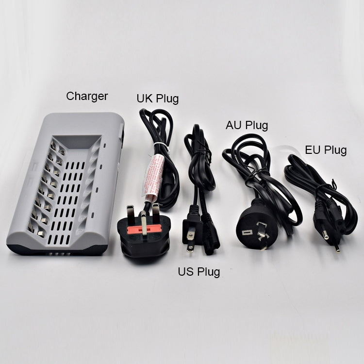 Caricabatterie 8 slot per batterie AA e AAA 100-240V