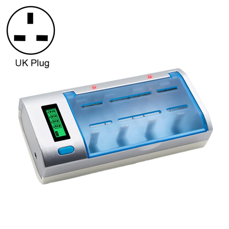 Caricabatterie 4 slot per batterie AA, AAA, C, D e 9V con LCD