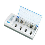 Caricabatterie 4 slot per batterie AA, AAA, C, D e 9V con LCD - immagine 2